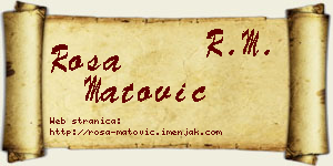 Rosa Matović vizit kartica